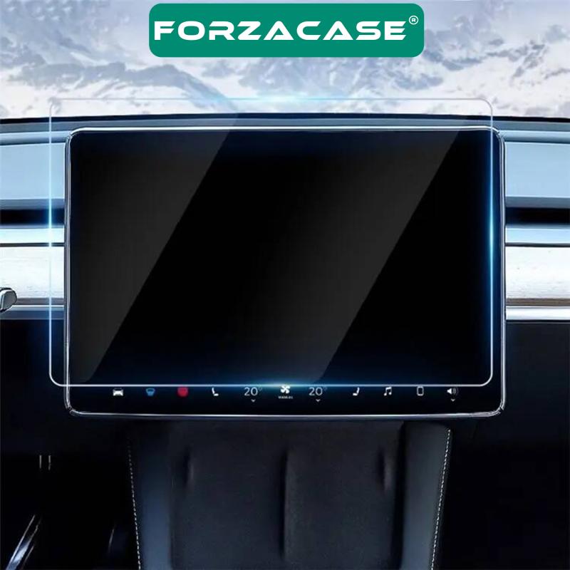 Forzacase Tesla Model 3 / Model Y (2017-2023) 15 inç Temperli Kırılmaz Cam Ekran Koruyucu - FC284