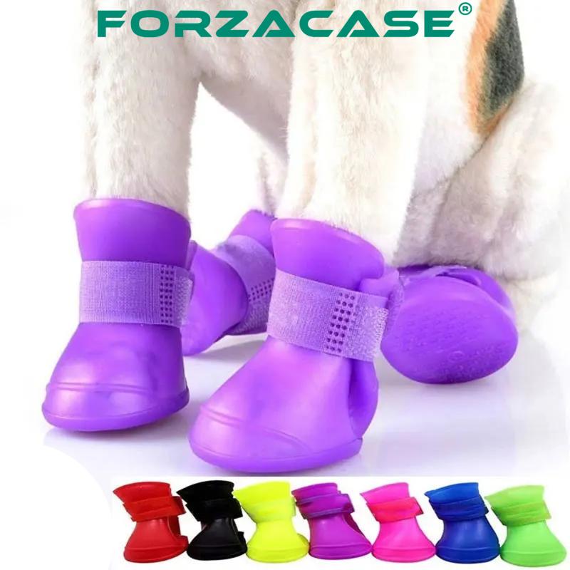 Forzacase 4’lü Cırt Cırtlı Silikon Temizlenebilir Kedi ve Köpek Ayakkabısı S Beden - FC291