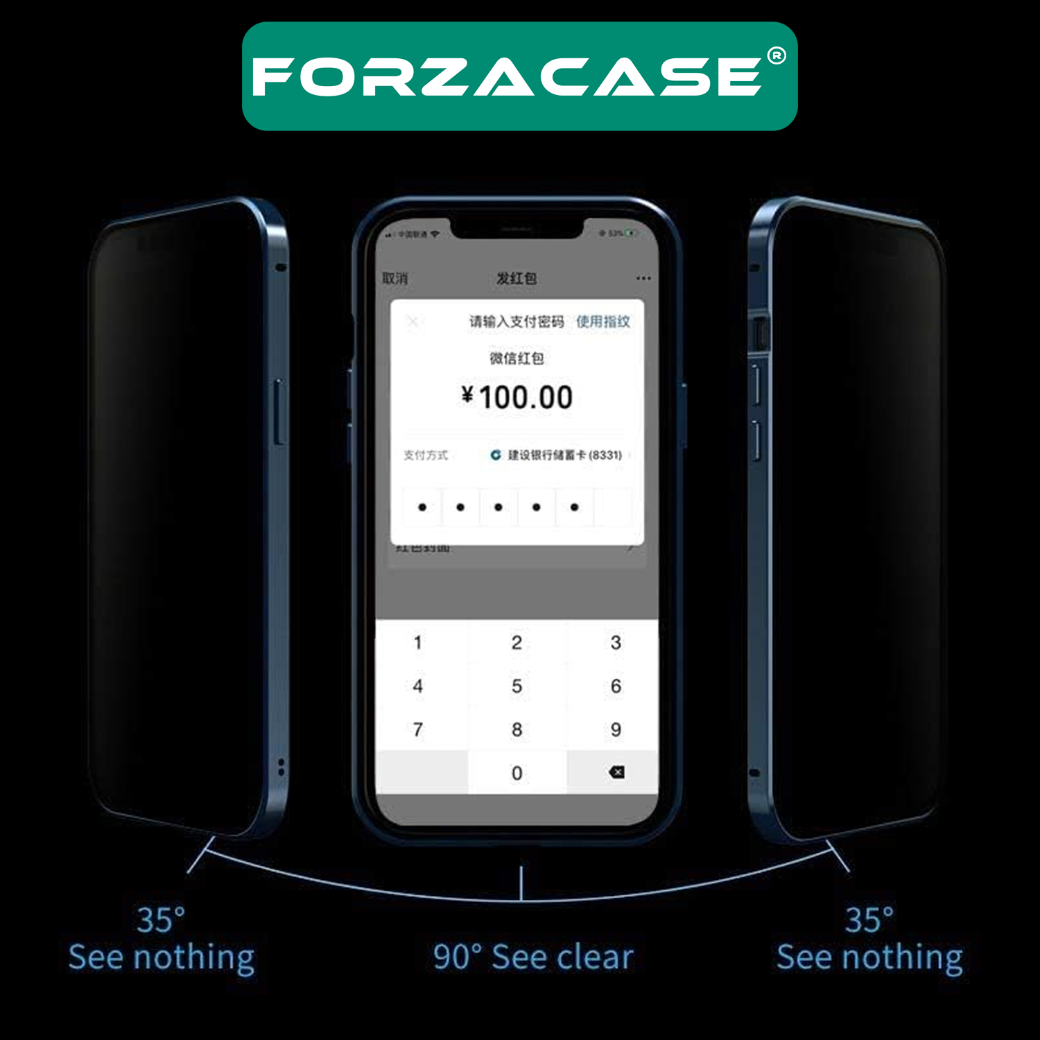 Forzacase Oppo A74 için Privacy Hayalet Ekran Koruyucu Seramik Film - FC292