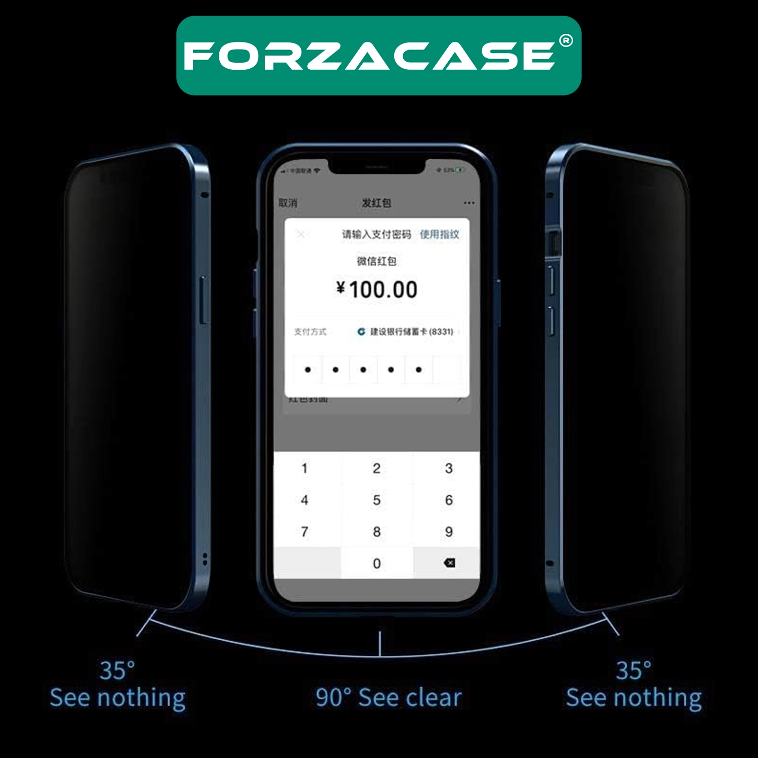 Forzacase Xiaomi 14T için Privacy Hayalet Tam Kaplar Cam Ekran Koruyucu - FC292