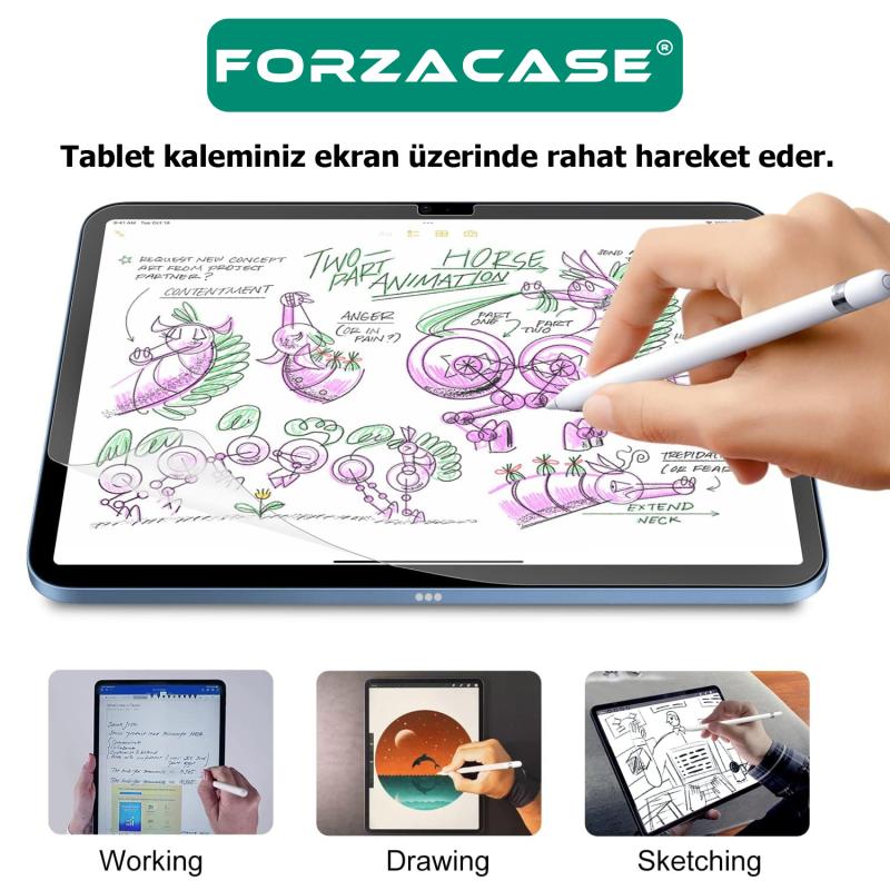 Forzacase iPad Pro 10.5 inch 2017 Paper Like Kağıt Hissi Mat Ekran Koruyucu Nano Film - FC295