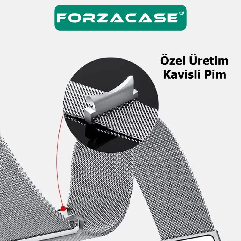 Forzacase Samsung Galaxy Watch FE ile uyumlu Metal Mıknatıslı Kordon Kayış - FC302