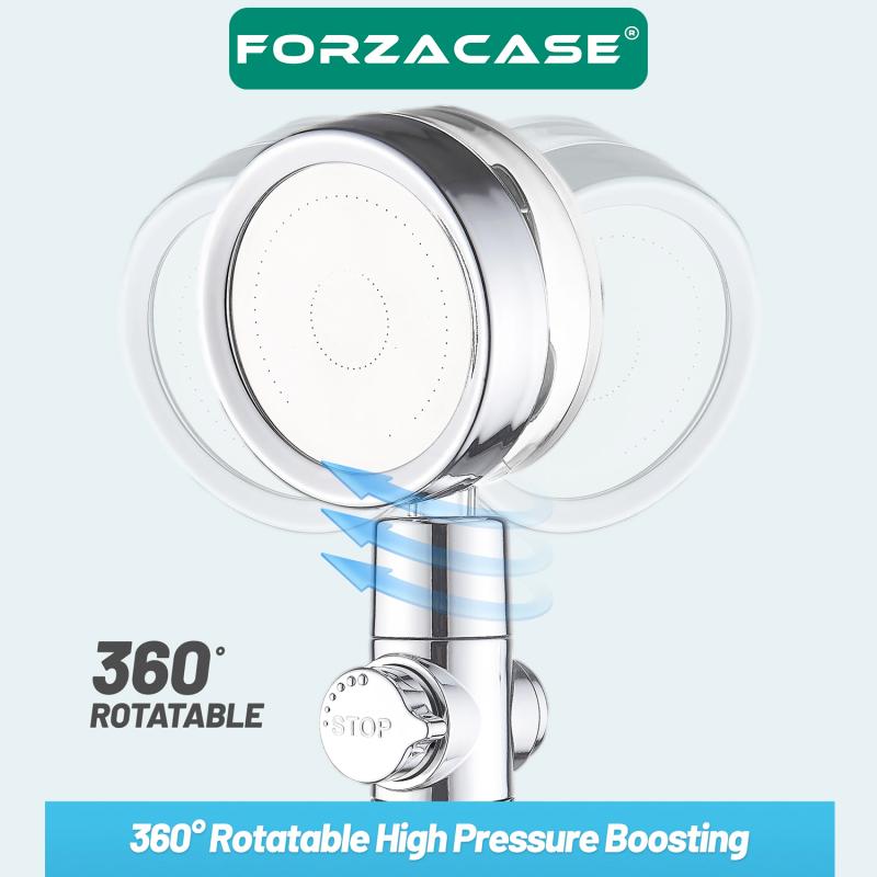 Forzacase Pervaneli Yüksek Basınçlı Metalik 360 Derece Döndürülebilir Duş Başlığı - FC325