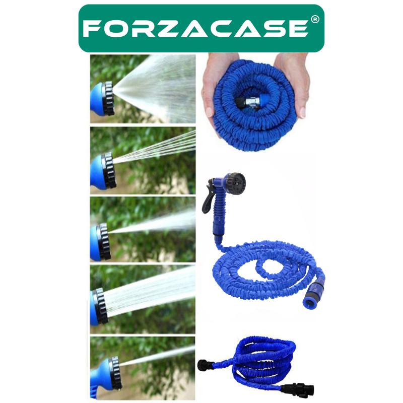 Forzacase 30 Metre Uzayan Bahçe Sulama Araç Yıkama Hortumu 7 Kademeli Başlıklı Tabanca - FC326
