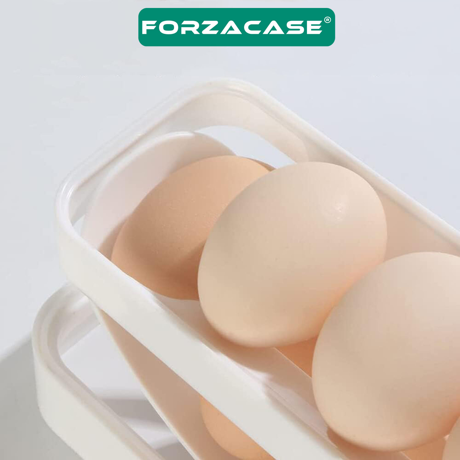 Forzacase 2 Katlı Otomatik Buzdolabı Yumurta Standı Organizer Yumurtalık Rafı Saklama Kabı - FC327