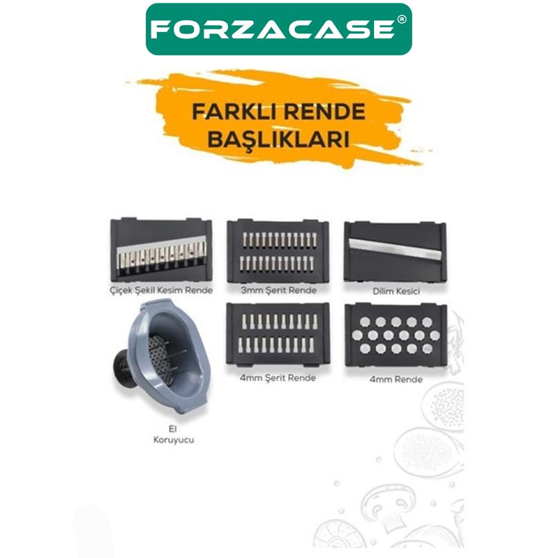 Forzacase 5 Başlıklı Hazneli Meyve Sebze Dilimleyici Beyaz / Kırmızı - FC333