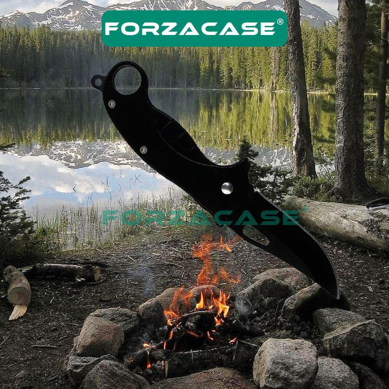 Forzacase Paslanmaz Çelik Ultra Keskin Outdoor Avcılık Kamp Çakısı Kamp Mutfak Bıçağı - FC342