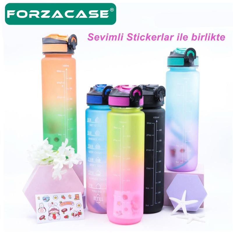 Forzacase Motivasyonel Spor Günlük Su Matarası Su Şişesi Suluk 1 Lt - FC357