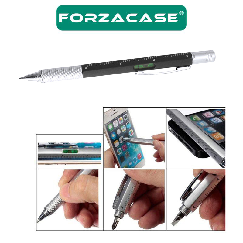 Forzacase Kutulu Su Terazili Cetvelli Tornavidalı Mühendis Kalemi Dokunmatik Touchpen - FC955