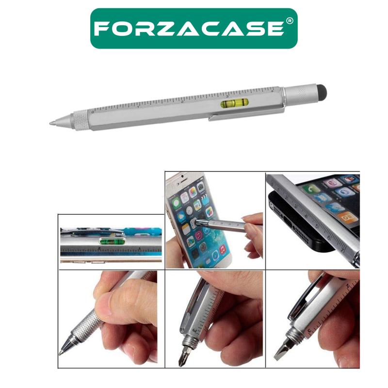 Forzacase Su Terazili Cetvelli Tornavidalı Çok Fonksiyonlu Mühendis Kalemi Dokunmatik Touchpen FC367