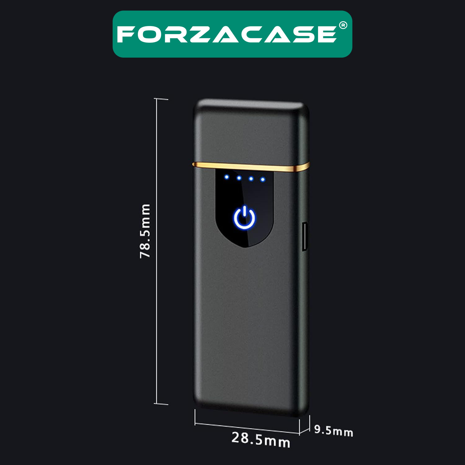 Forzacase Metal Çerçeveli USB Şarjlı Dokunmatik Alevsiz Elektronik Tesla Çakmak Hediye Çakmak FC375