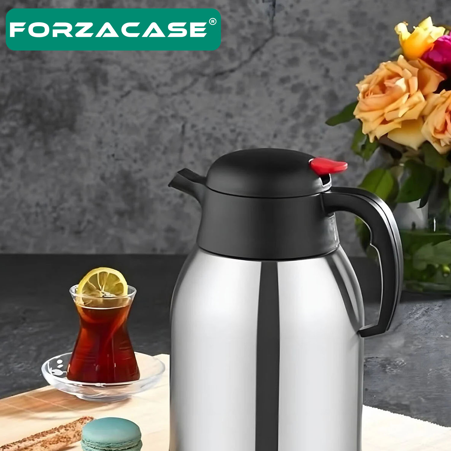 Forzacase Paslanmaz Çelik 2 Litre Sıcak Soğuk Tutan Çay Kahve Su Termosu Piknik Kamp Termosu - FC376