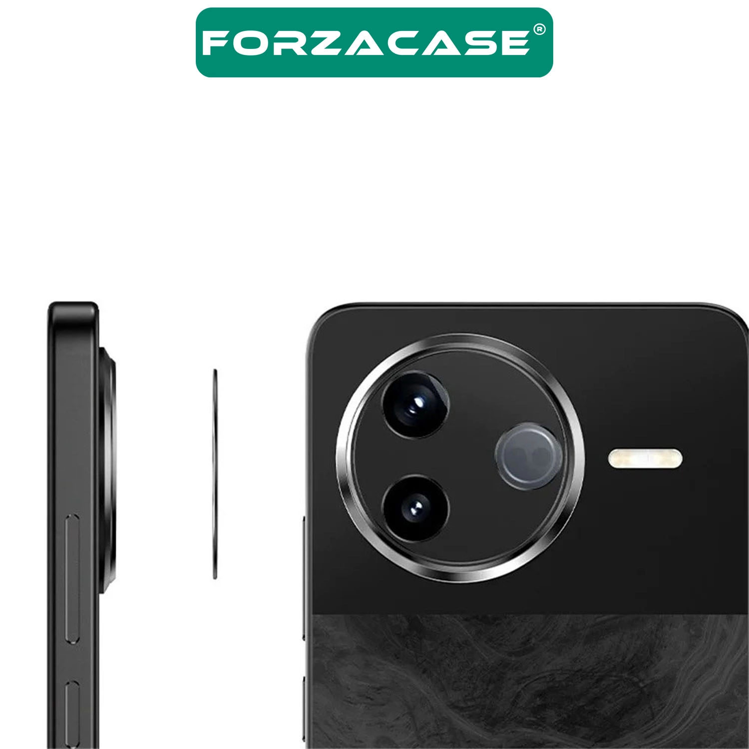 Forzacase Xiaomi Poco F7 Pro ile uyumlu Kamera Lens Koruma Halkası Siyah - FC377