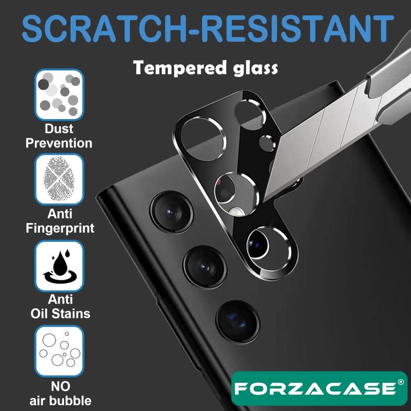 Forzacase Samsung Galaxy S25 Ultra ile uyumlu Kamera Lens Koruma Halkası Siyah - FC377
