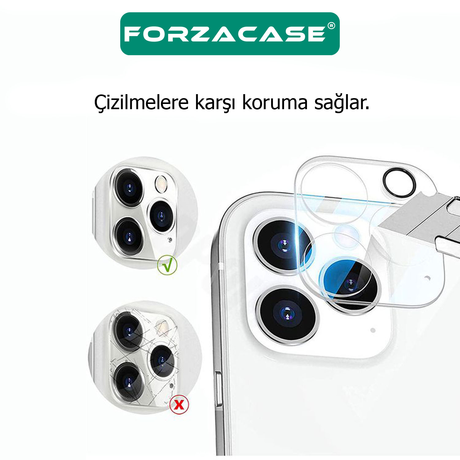Forzacase iPhone 12 Pro ile uyumlu Kamera Lens Koruyucu Cam Filmi - FC378