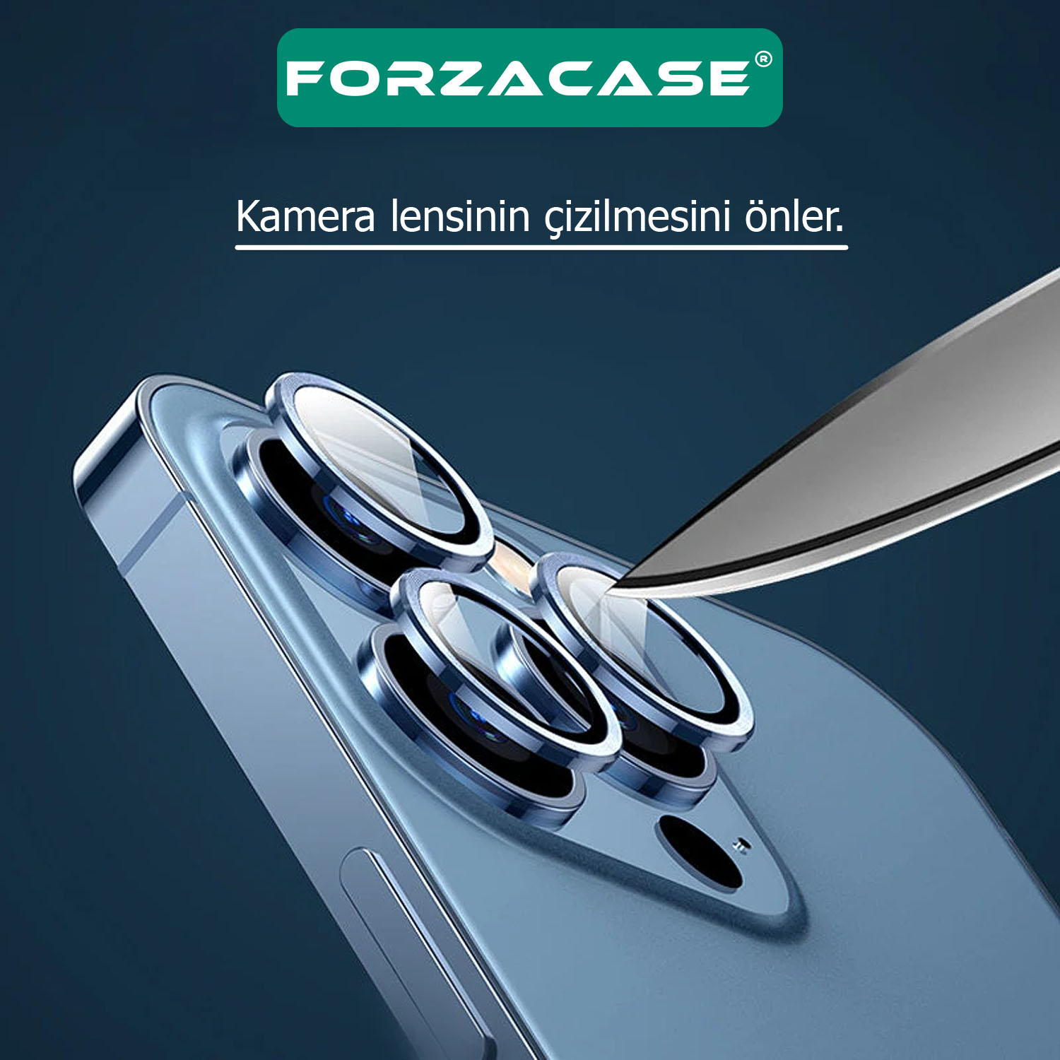 Forzacase iPhone 14 Plus ile uyumlu Kamera Camı Lens Koruyucu Halka Seti - FC381