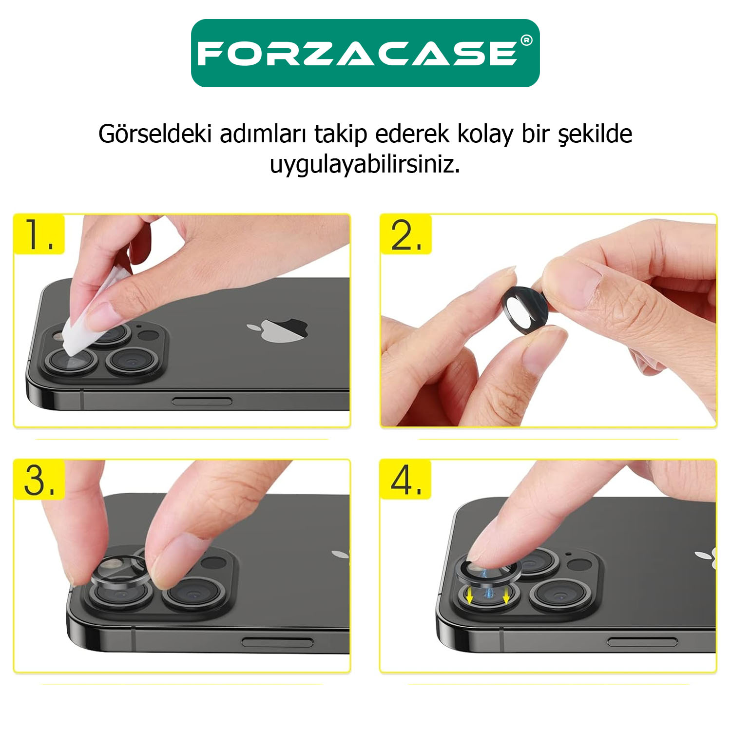 Forzacase iPhone 14 Plus ile uyumlu Kamera Camı Lens Koruyucu Halka Seti - FC381