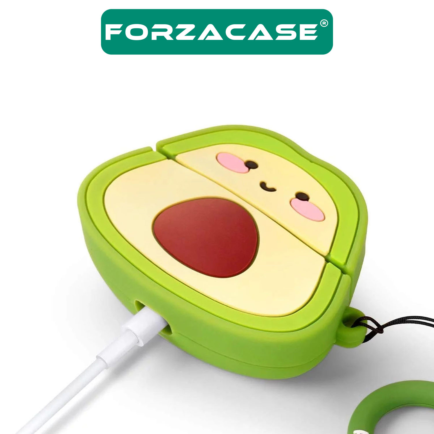 Forzacase Airpods Pro uyumlu Avokado Desenli Anahtar Askılıklı Bluetooth Kulaklık Kılıfı - FC383