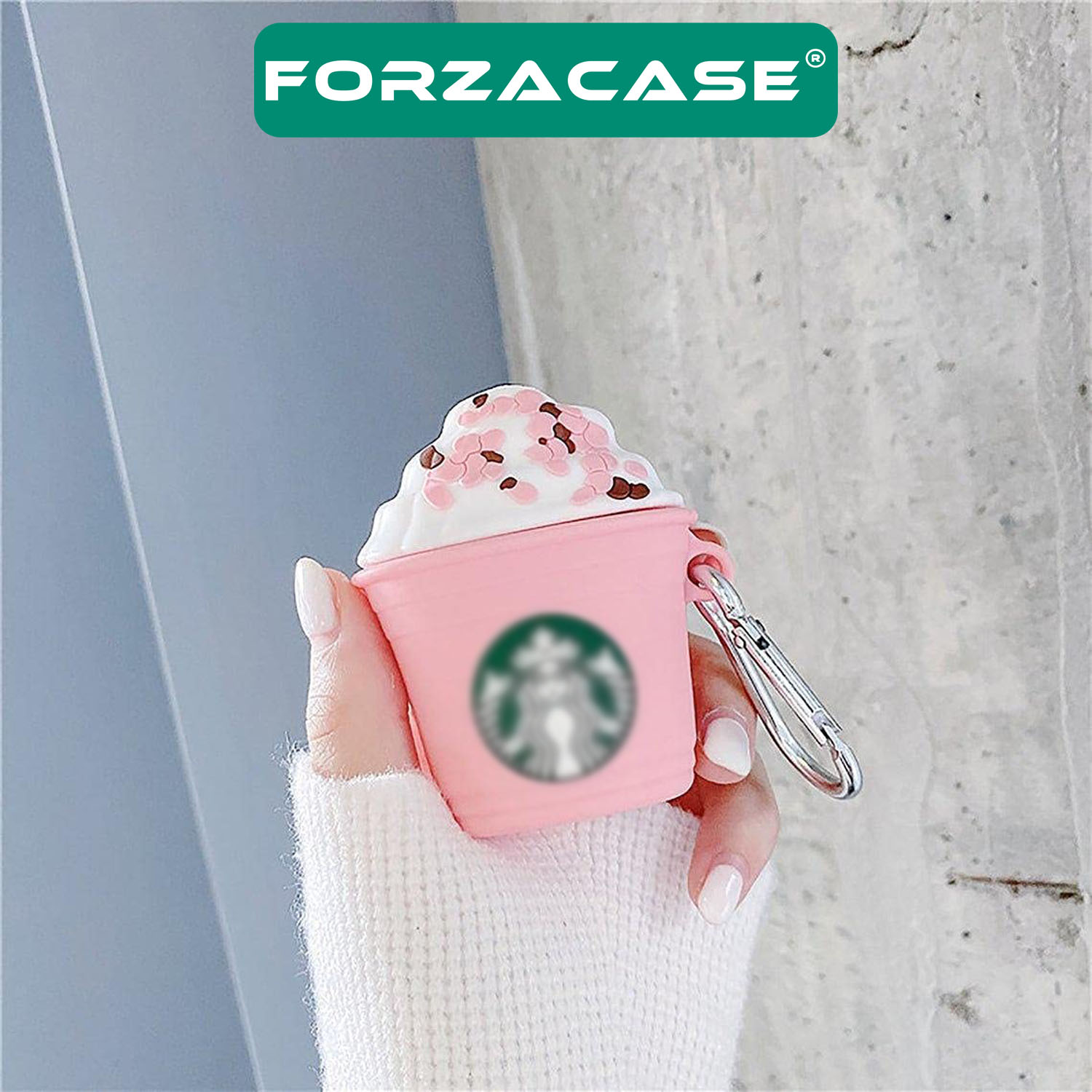 Forzacase Airpods 1 / 2 uyumlu Desenli Anahtar Askılıklı Bluetooth Kulaklık Kılıfı - FC387