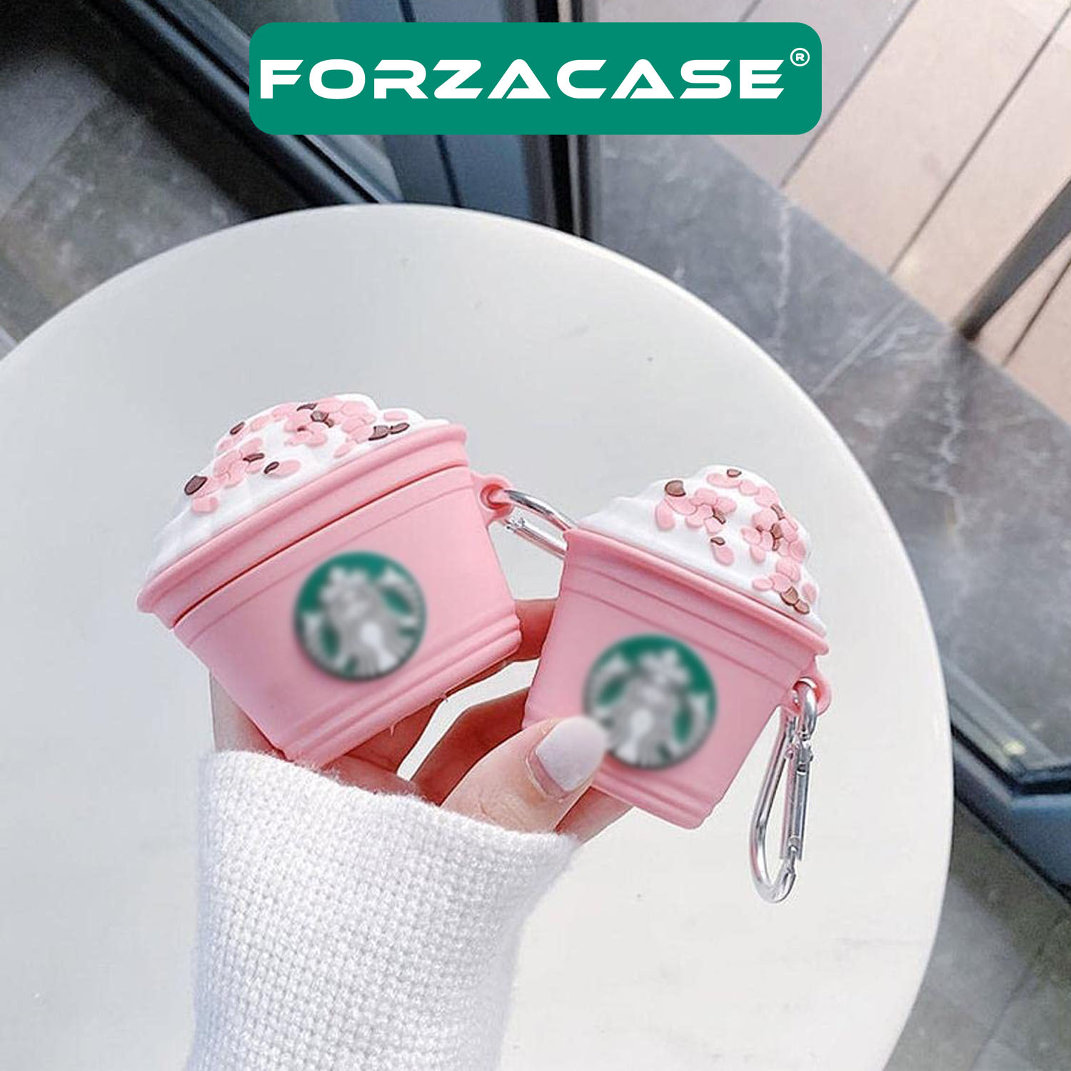 Forzacase Airpods 1 / 2 uyumlu Desenli Anahtar Askılıklı Bluetooth Kulaklık Kılıfı - FC387