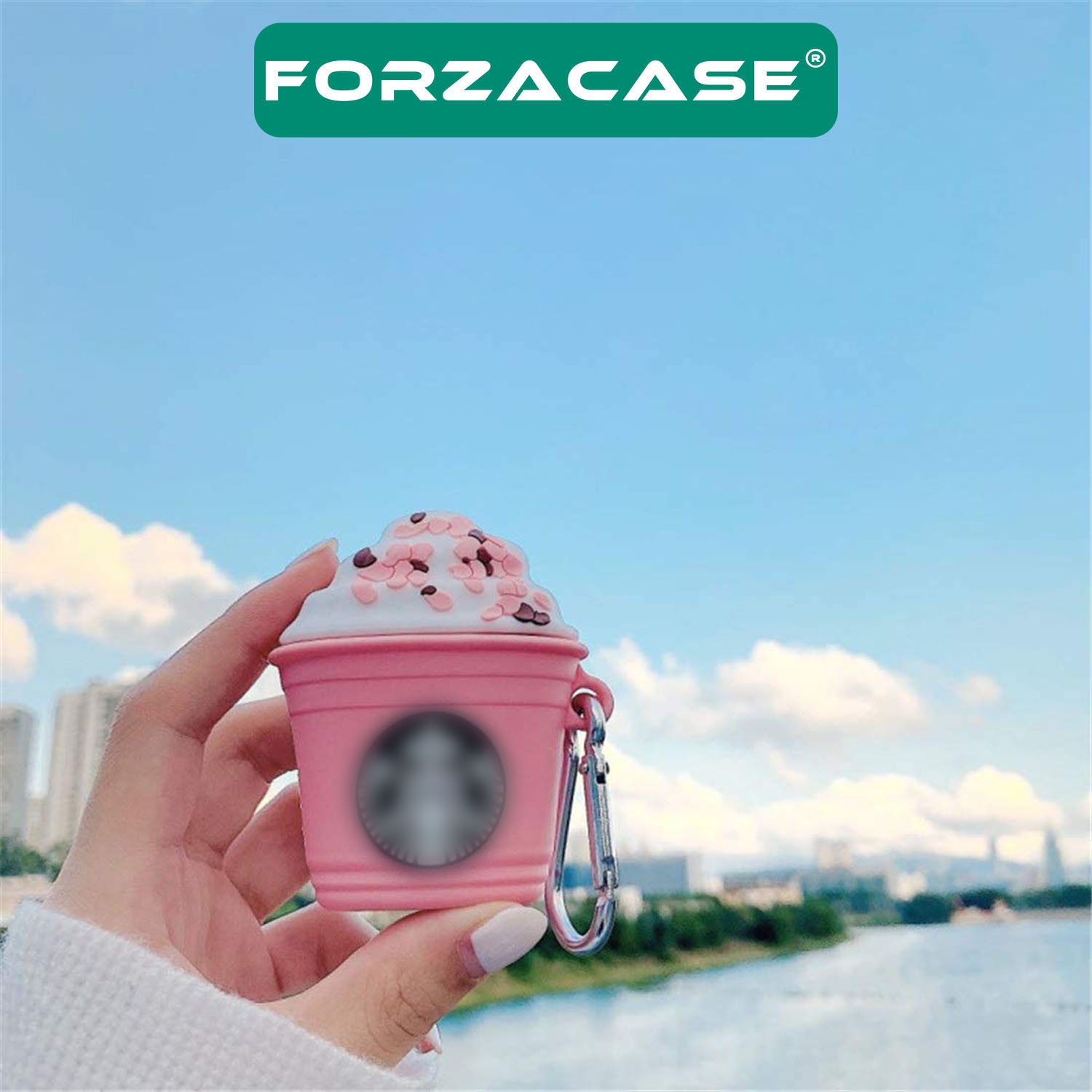 Forzacase Airpods 1 / 2 uyumlu Desenli Anahtar Askılıklı Bluetooth Kulaklık Kılıfı - FC387