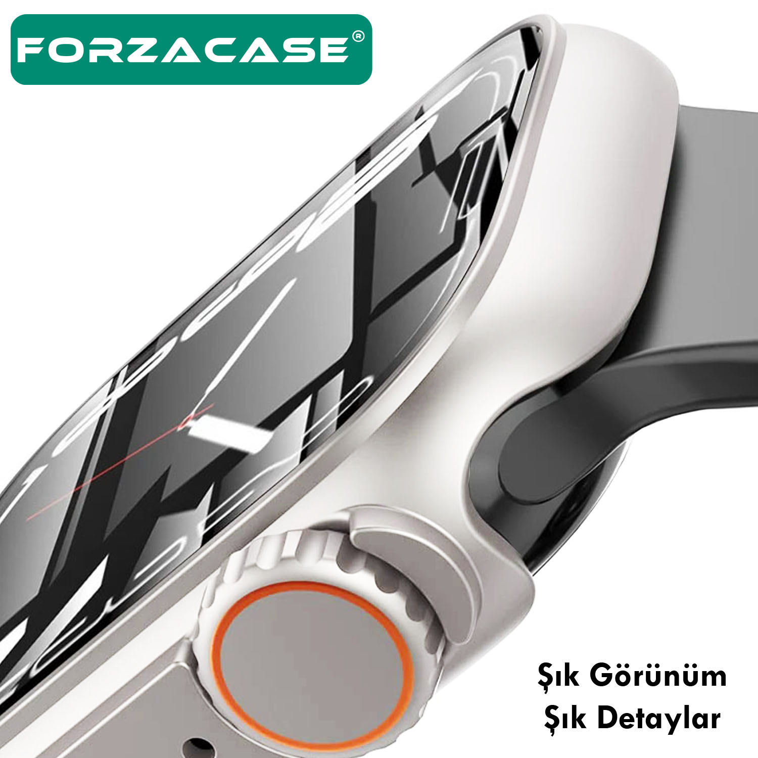 Forzacase Apple Watch 40mm uyumlu Ocean Silikon Kordon Kayış + Ekran Kasa Koruyuculu Kılıf - FC006