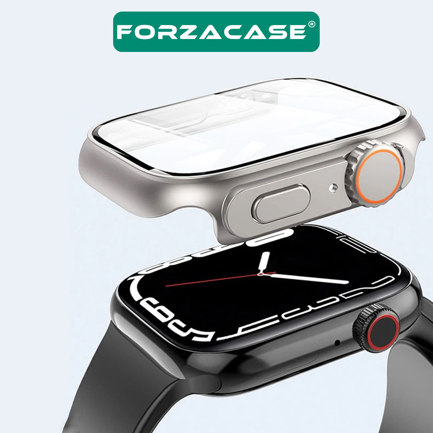 Forzacase Apple Watch 7 45mm ile uyumlu Full Ekran Kasa Koruyucu ve Watch Ultra Çevirici Kılıf FC399
