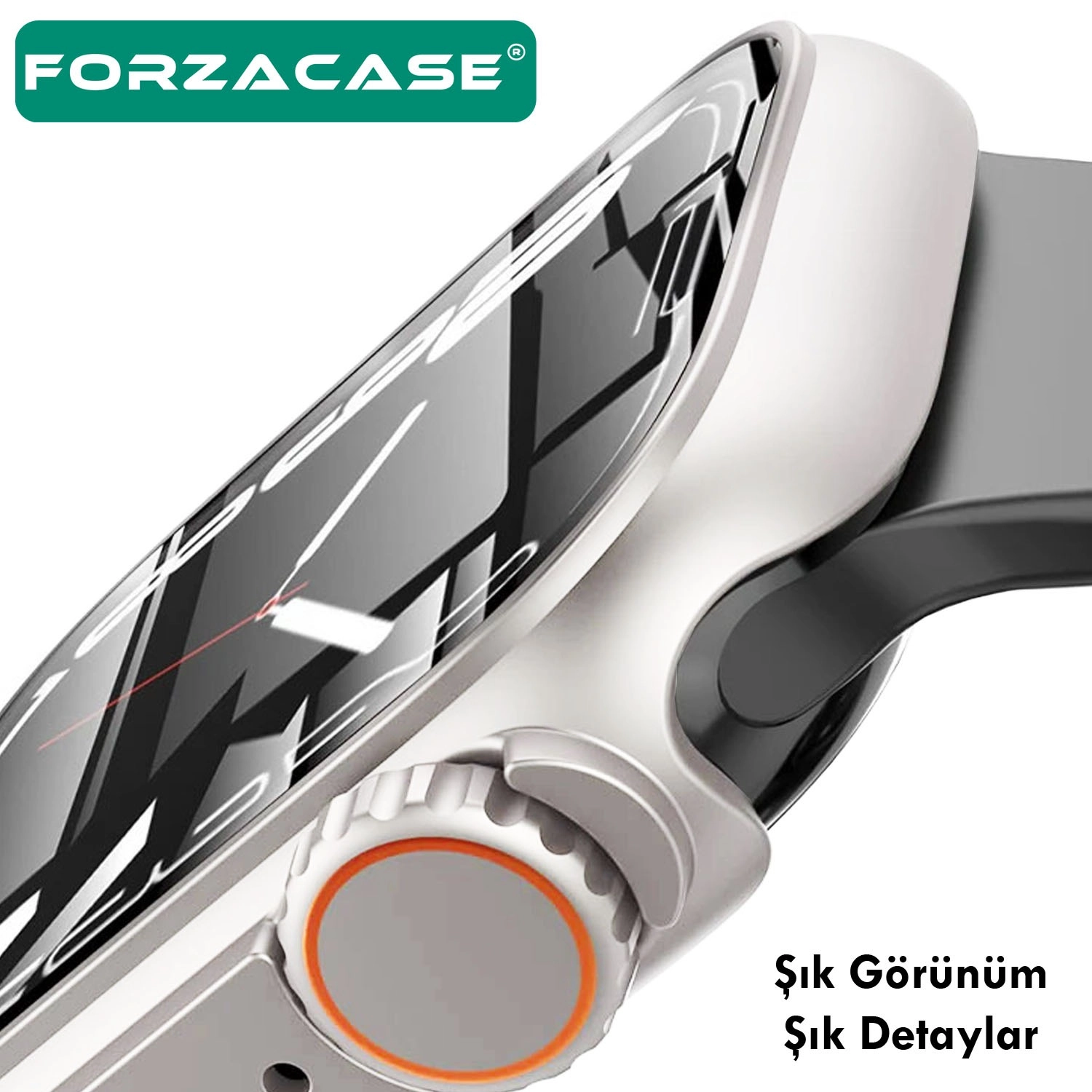 Forzacase Apple Watch 10 46mm uyumlu Full Ekran Kasa Koruyucu ve Watch Ultra Çevirici Kılıf - FC398