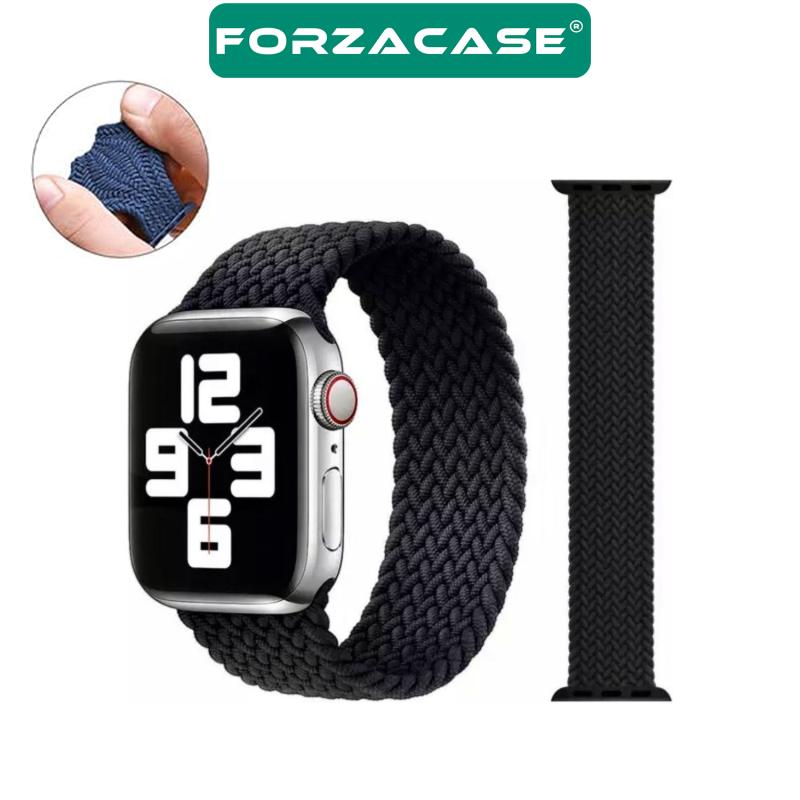 Forzacase Apple Watch 12 46mm ile uyumlu Hasır Örgü Solo Loop Kordon Kayış - FC401