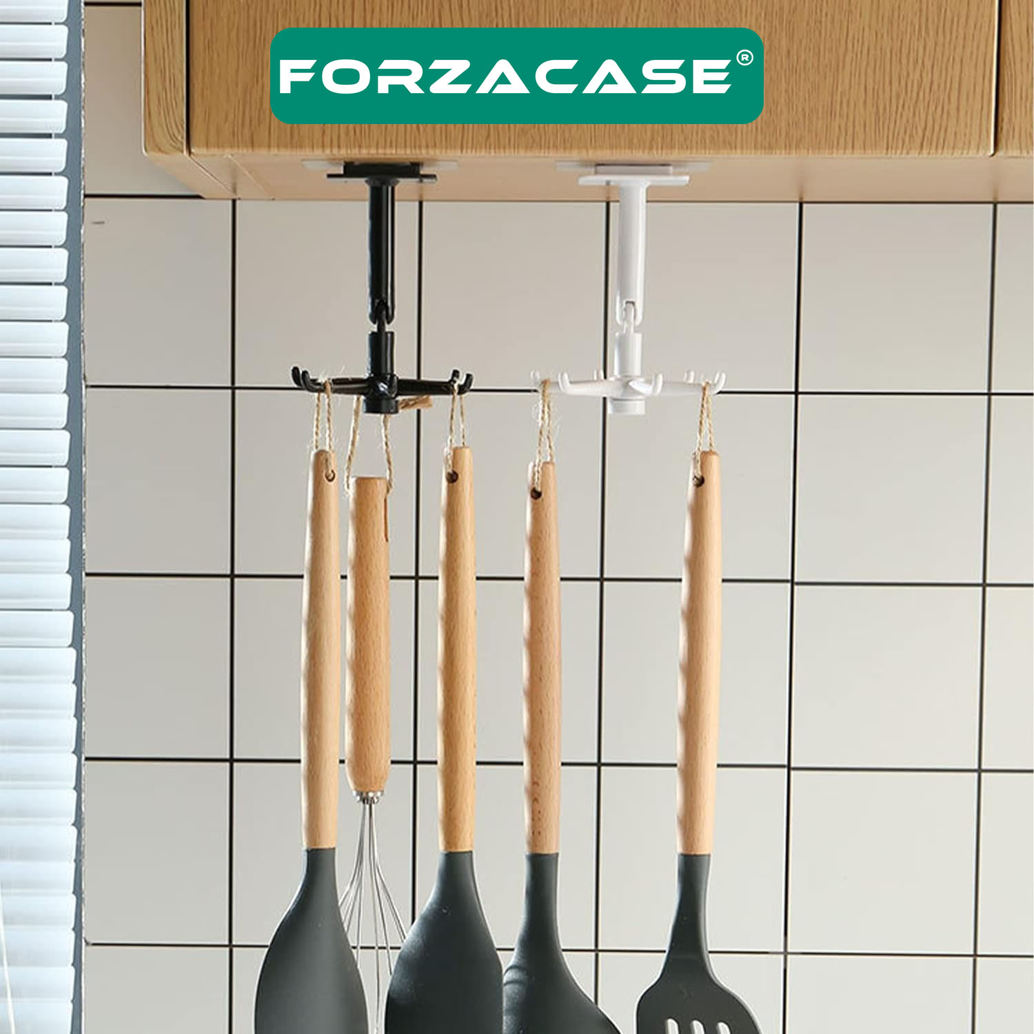 Forzacase 360 Derece Dönen 6 Pençe Askı Aparatı Kendinden Yapışkanlı Ev Mutfak Banyo için - FC413