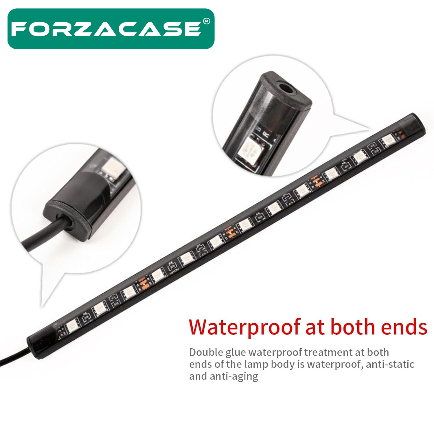 Forzacase Araç İçi Çakmaklık Girişli Müziğe ve Sese Duyarlı RGB Renkli Kumandalı Ayak Altı Led FC417