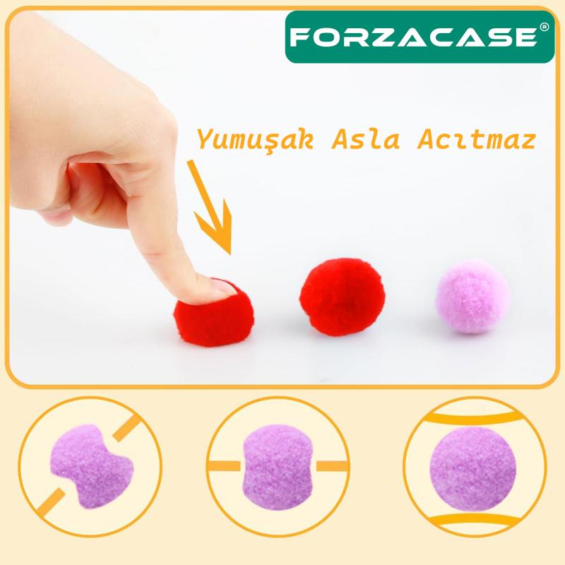Forzacase 30 Adet Toplu Peluş Top Atan İnteraktif Kedi Oyuncağı - FC422