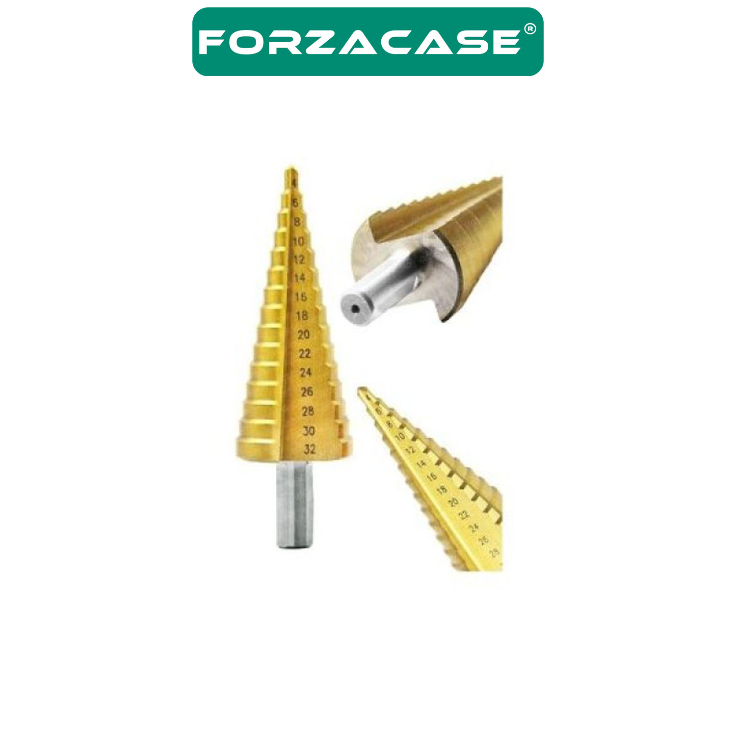 Forzacase 3’lü Paslanmaz Matkap Ucu Kademeli Sac Delme Aparat Seti - FC428