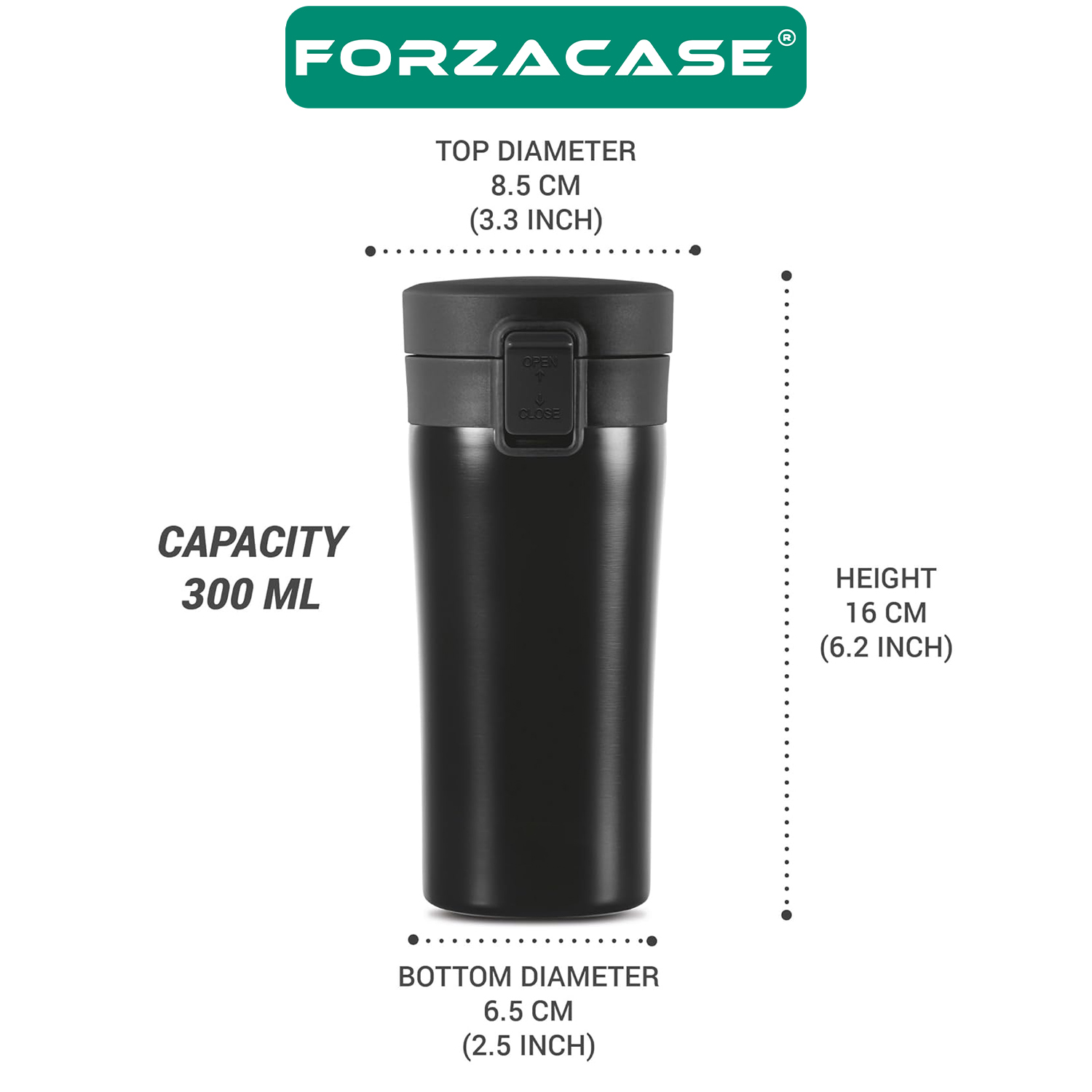 Forzacase Paslanmaz Çelik 420 ml 8 Saat Sıcak Soğuk Tutan Çay Kahve Su Termosu - FC436
