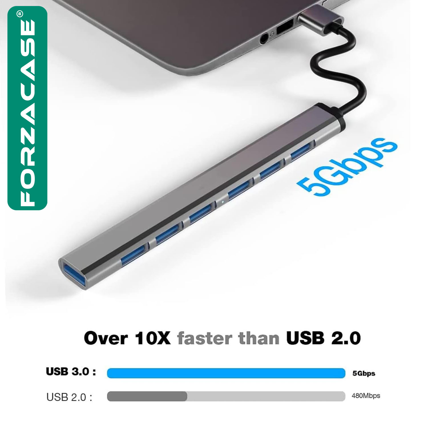 Forzacase USB 3.0 to USB 2.0 Port Çoğaltıcı Hub 7in1 OTG Adaptör 6lı USB Çoklayıcı -FC445