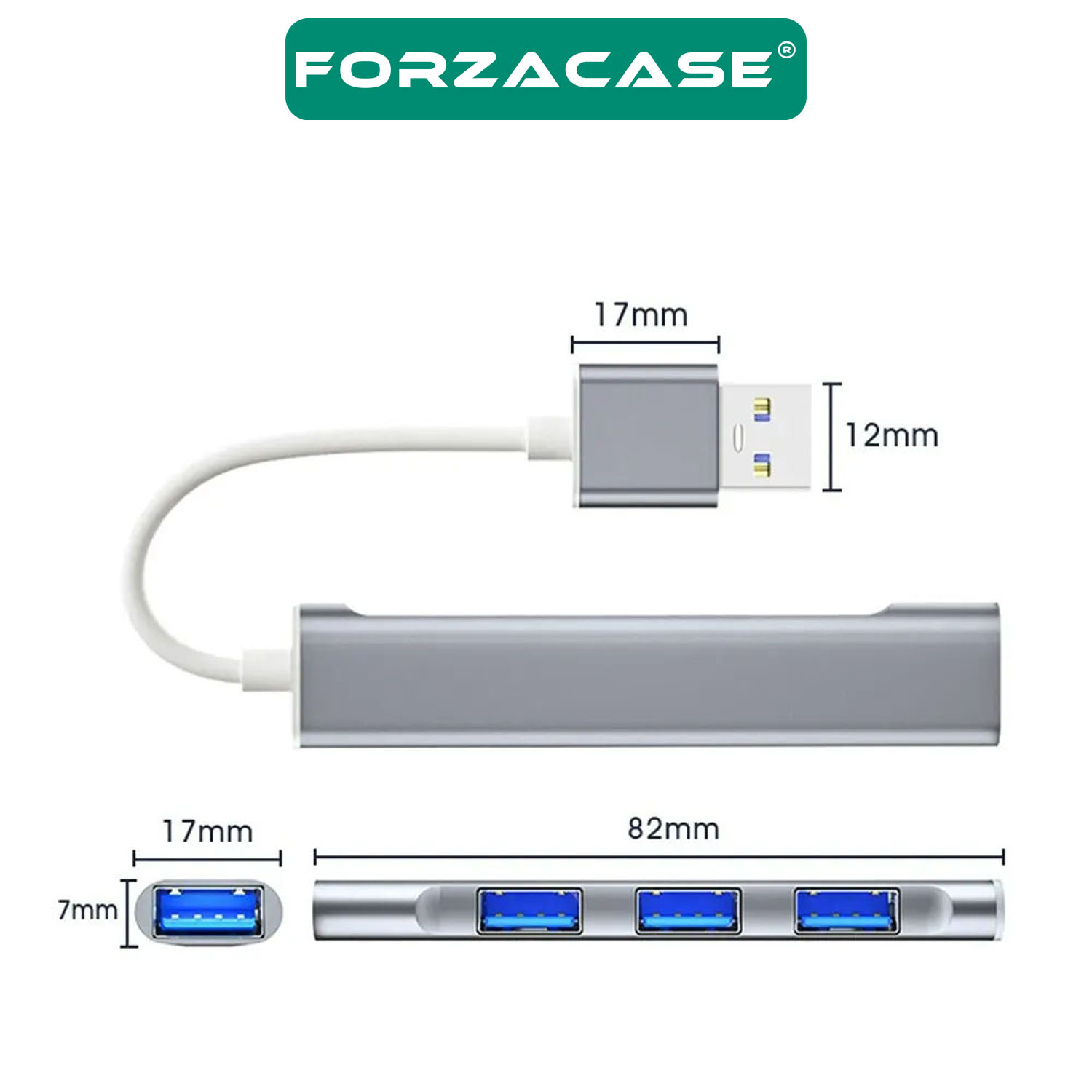Forzacase USB 3.0 to USB 2.0 Port Çoğaltıcı Hub 4in1 OTG Adaptör 4lü USB Çoklayıcı - FC448