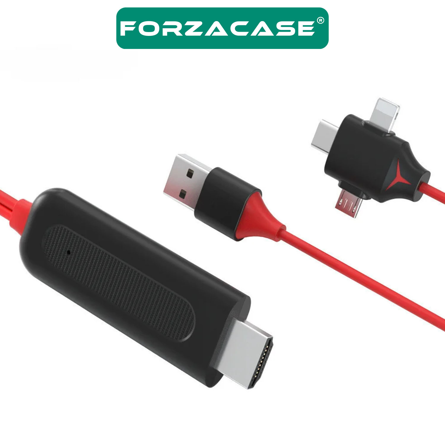 Forzacase 3in1 Görüntü Aktarıcı Kablo Lightning Type-C Micro USB to HDMI Dönüştürücü - FC450