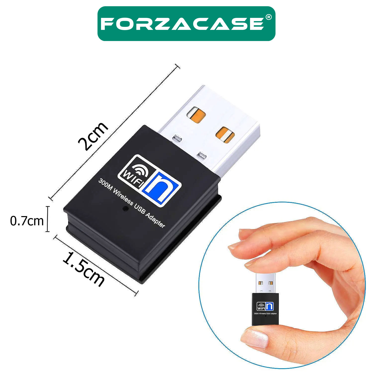 Forzacase 2.4 GHz 300 Mbps Mini Usb Wireless Kablosuz WiFi AP Adaptörü Dongle - FC460
