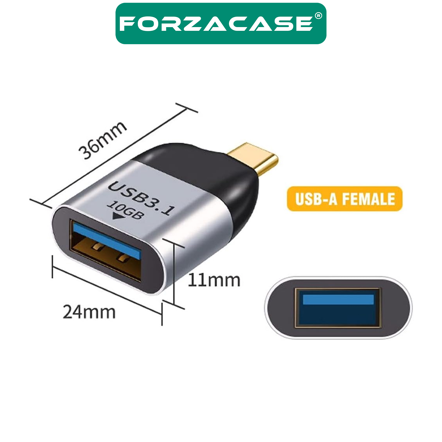 Forzacase Type C to OTG Adaptör USB 3.0 10 Gbps Veri Aktarma Adaptörü - FC462