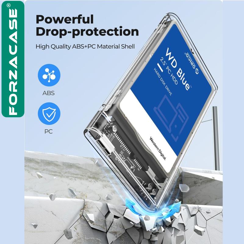Forzacase Taşınabilir Yüksek Hızlı 5Gbps USB 2.0/3.0 SATA 2.5 inch Harici Harddisk Kutusu - FC469