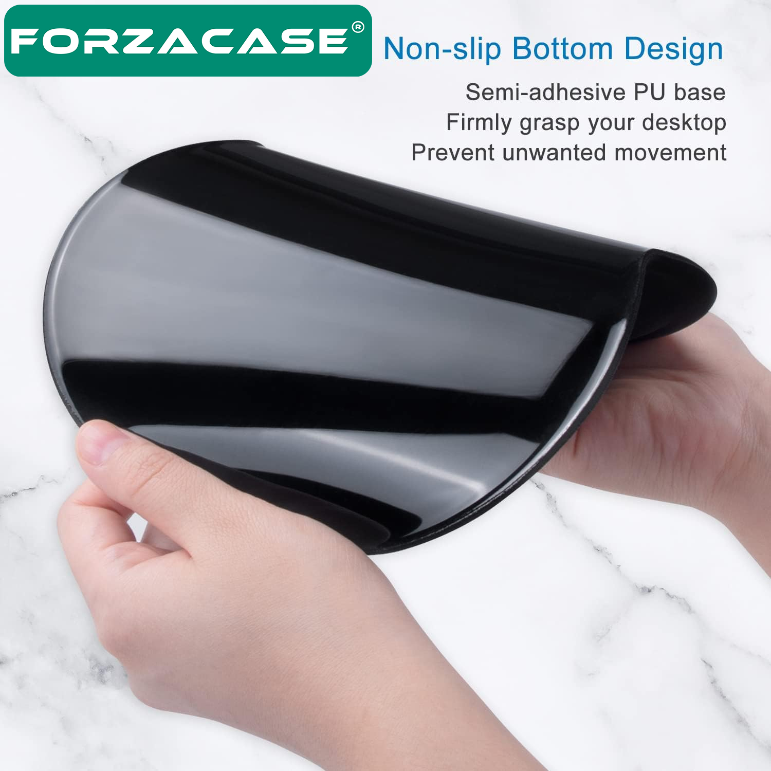 Forzacase Kaydırmaz Silikon Tabanlı Mat Bilek Destekli Mouse Pad 20x24cm Siyah - FC471