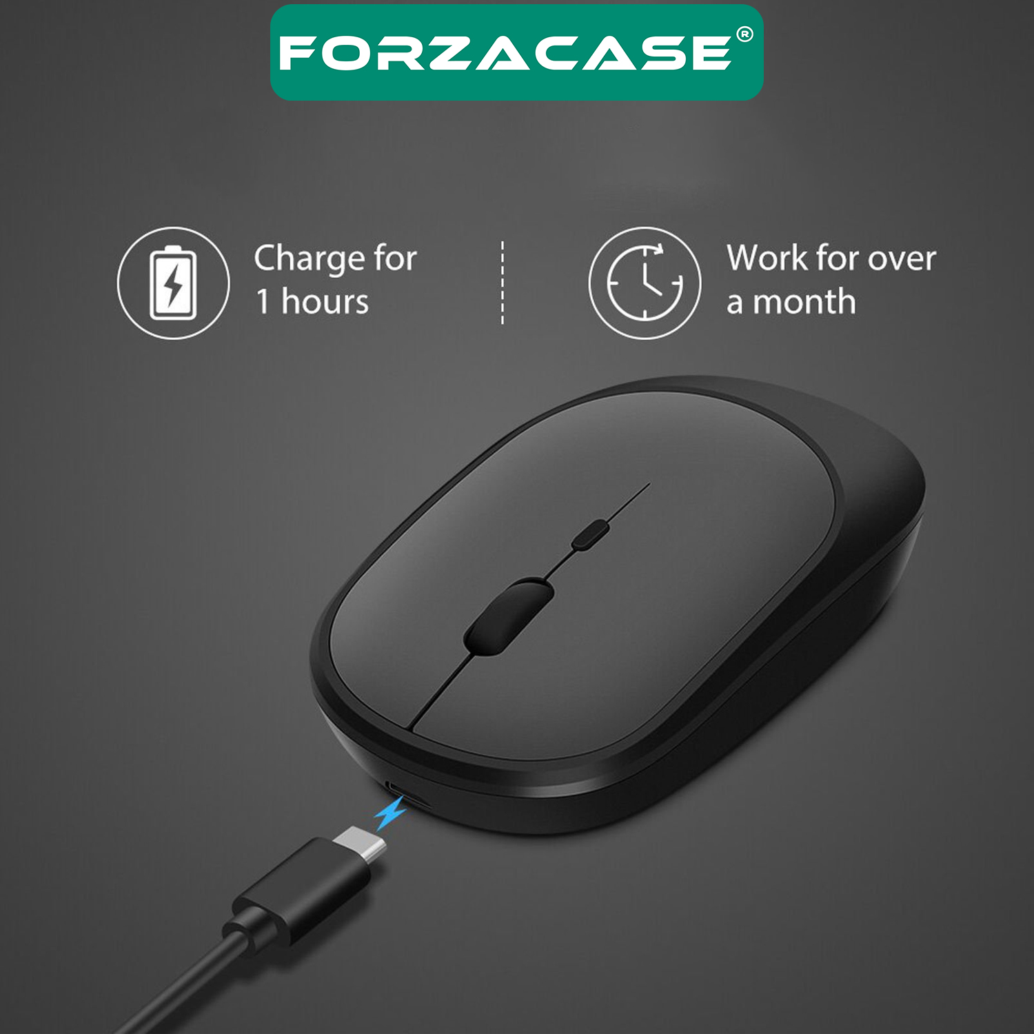 Forzacase 1600 DPI Şarj Edilebilir 2.4 GHz Bluetooth Kablosuz Mouse - FC474