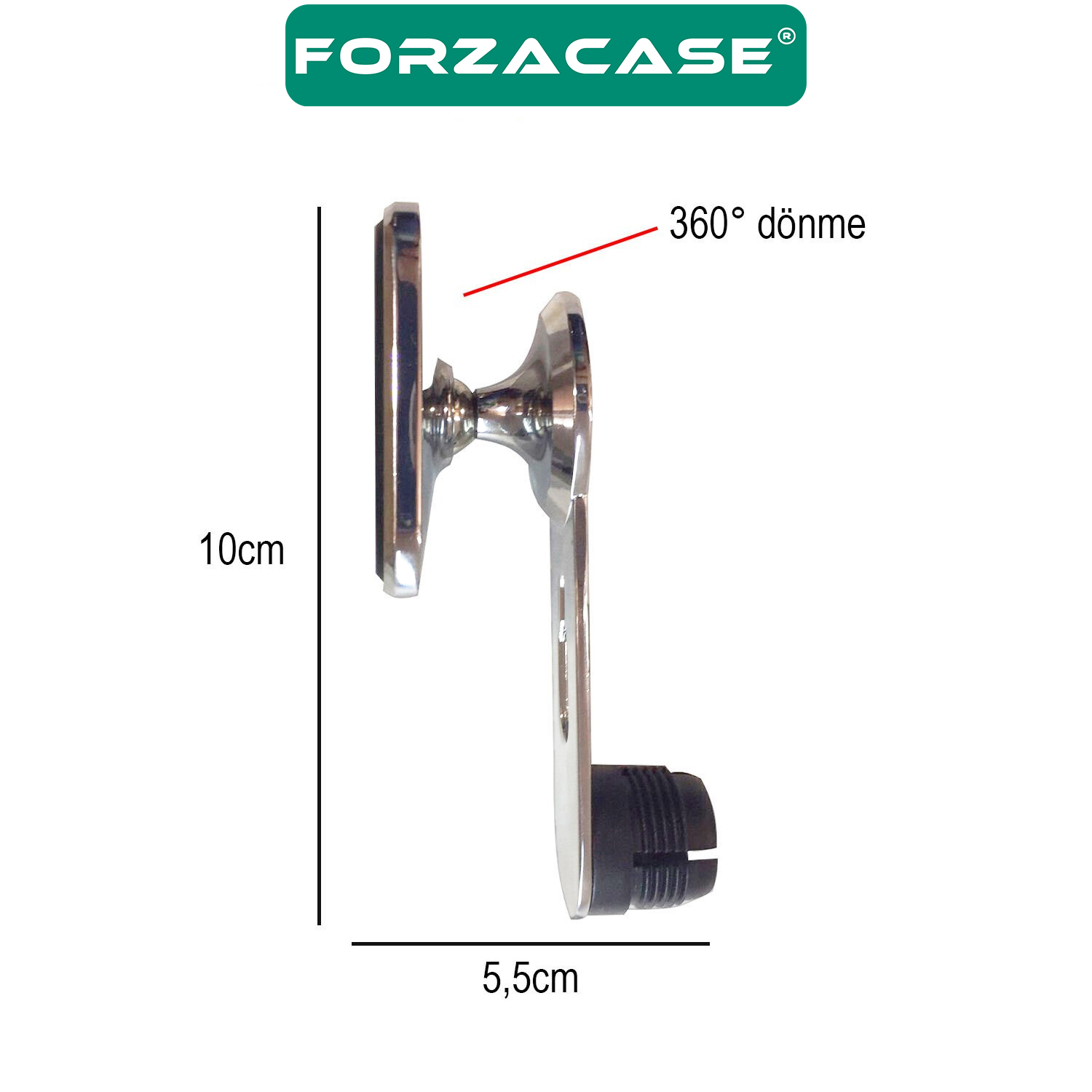 Forzacase Güçlendirilmiş Mıknatıslı Izgaralıktan Kelepçeli Araç İçi Telefon Tutucu - FC476