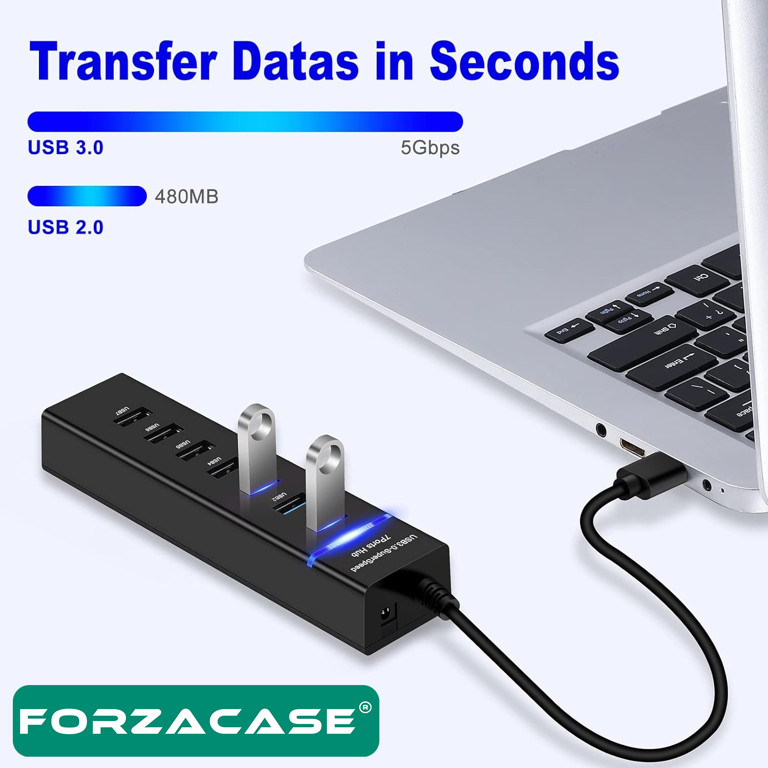 Forzacase USB 3.0 to USB 2.0 Port Çoğaltıcı Hub 7in1 OTG Adaptör 7li USB Çoklayıcı - FC478