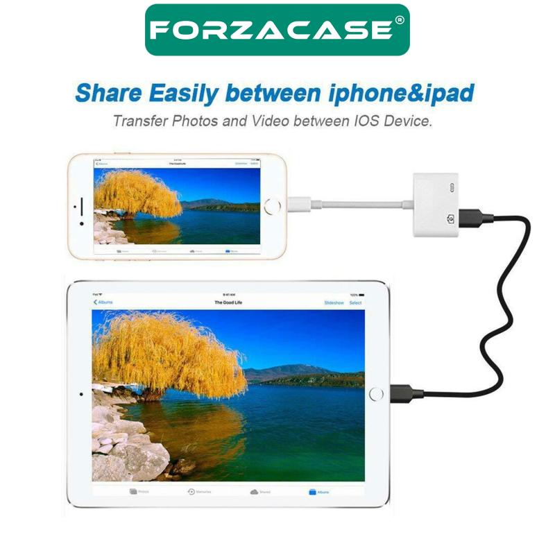 Forzacase Lightning to Lightning USB 3.0 iphone iPad Bağlantı Şarj ve Kamera Adaptörü - FC997