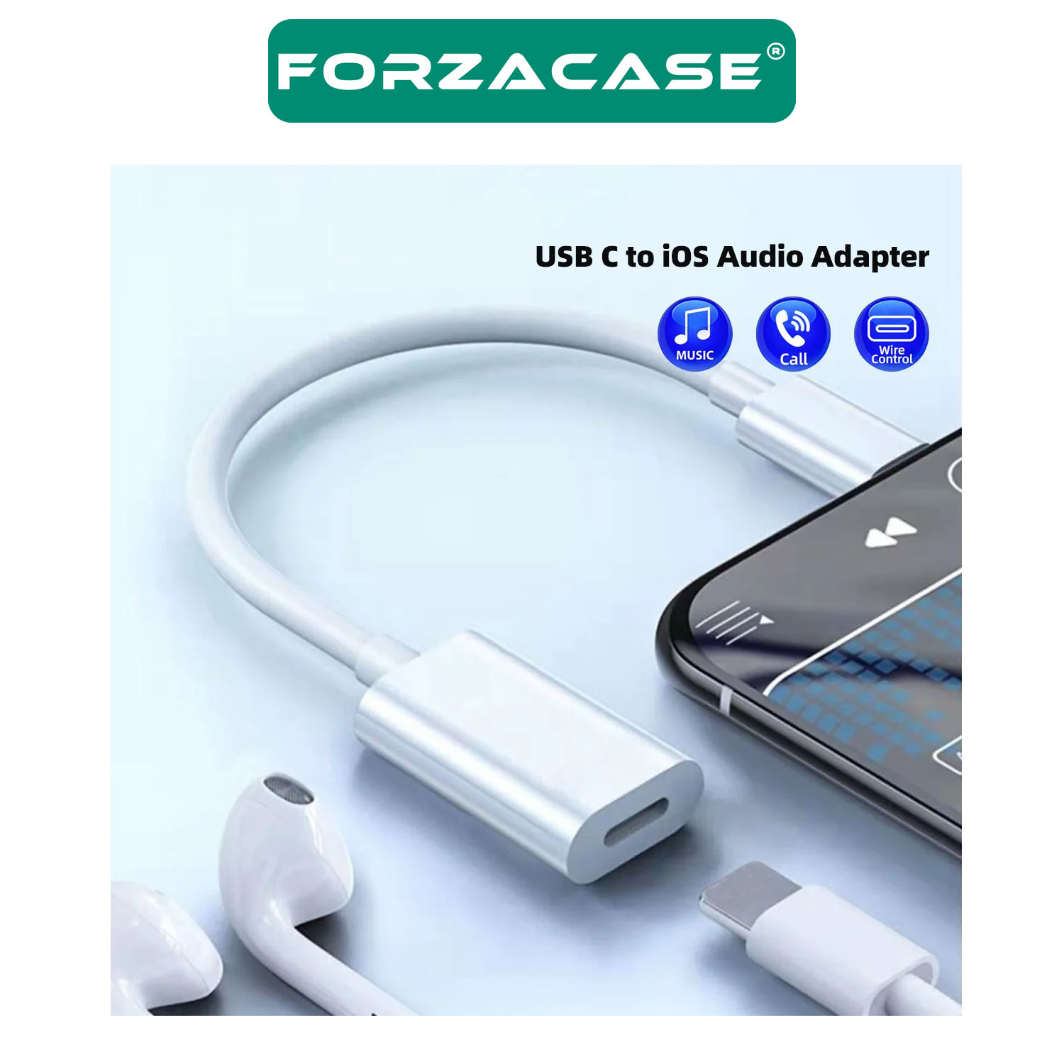 Forzacase Type-C to Lightning Çevirici Adaptör Şarj ve Kulaklık Çevirici - FC497