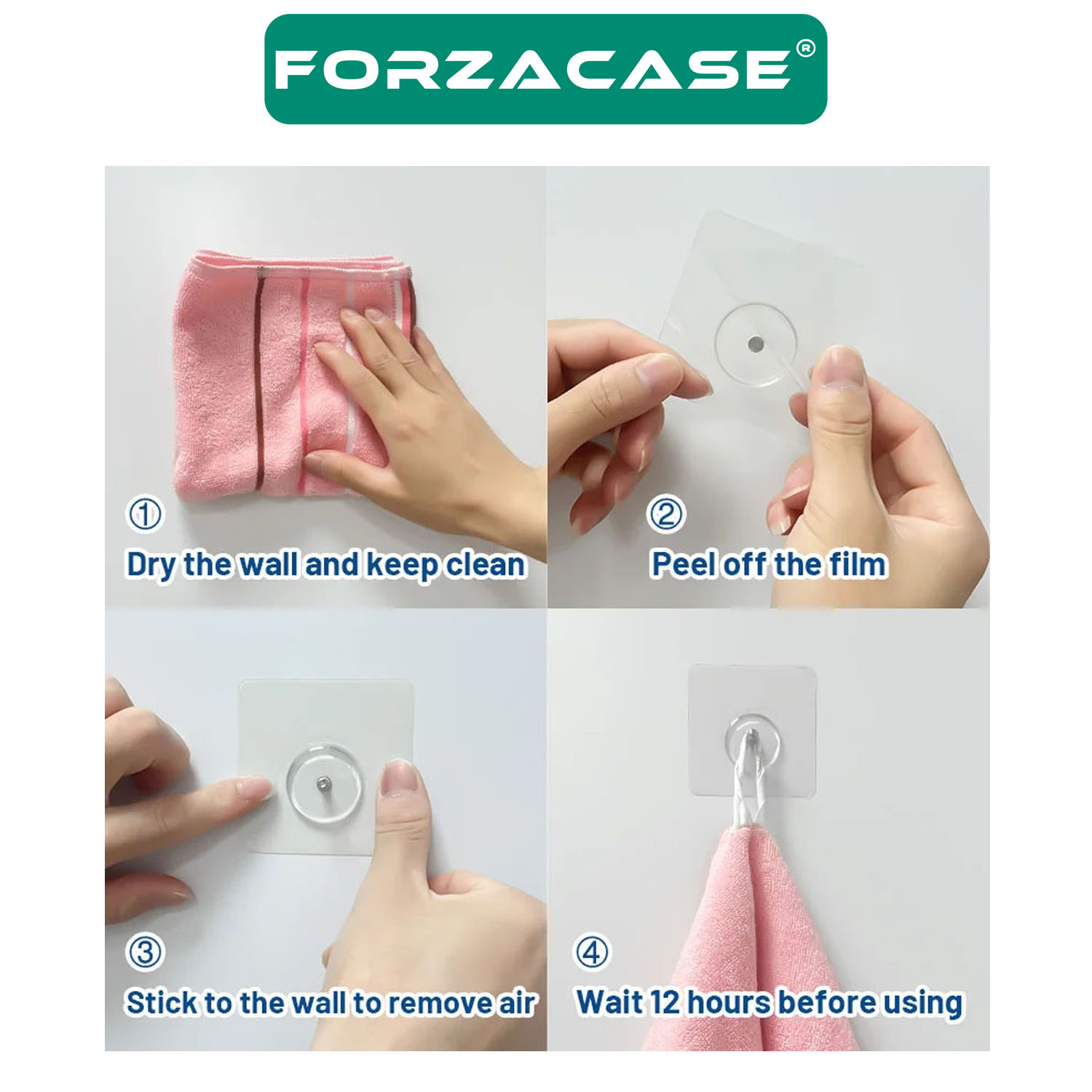 Forzacase Ultra Güçlü Vantuzlu Banyo Mutfak Raf Fotoğraf Çerçeve Askısı Çivi Tipi - FC507
