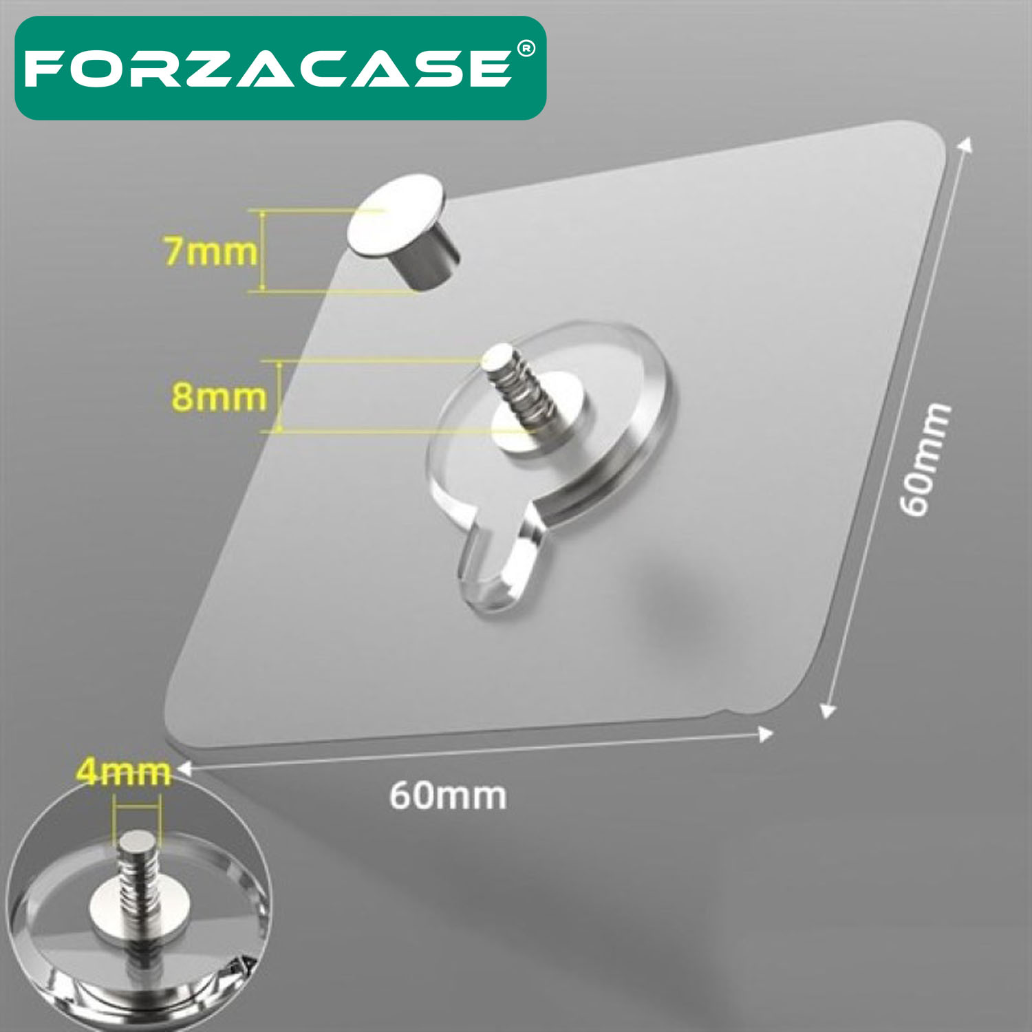 Forzacase Ultra Güçlü Vantuzlu Banyo Mutfak Raf Fotoğraf Çerçeve Askısı Çivi Tipi - FC507
