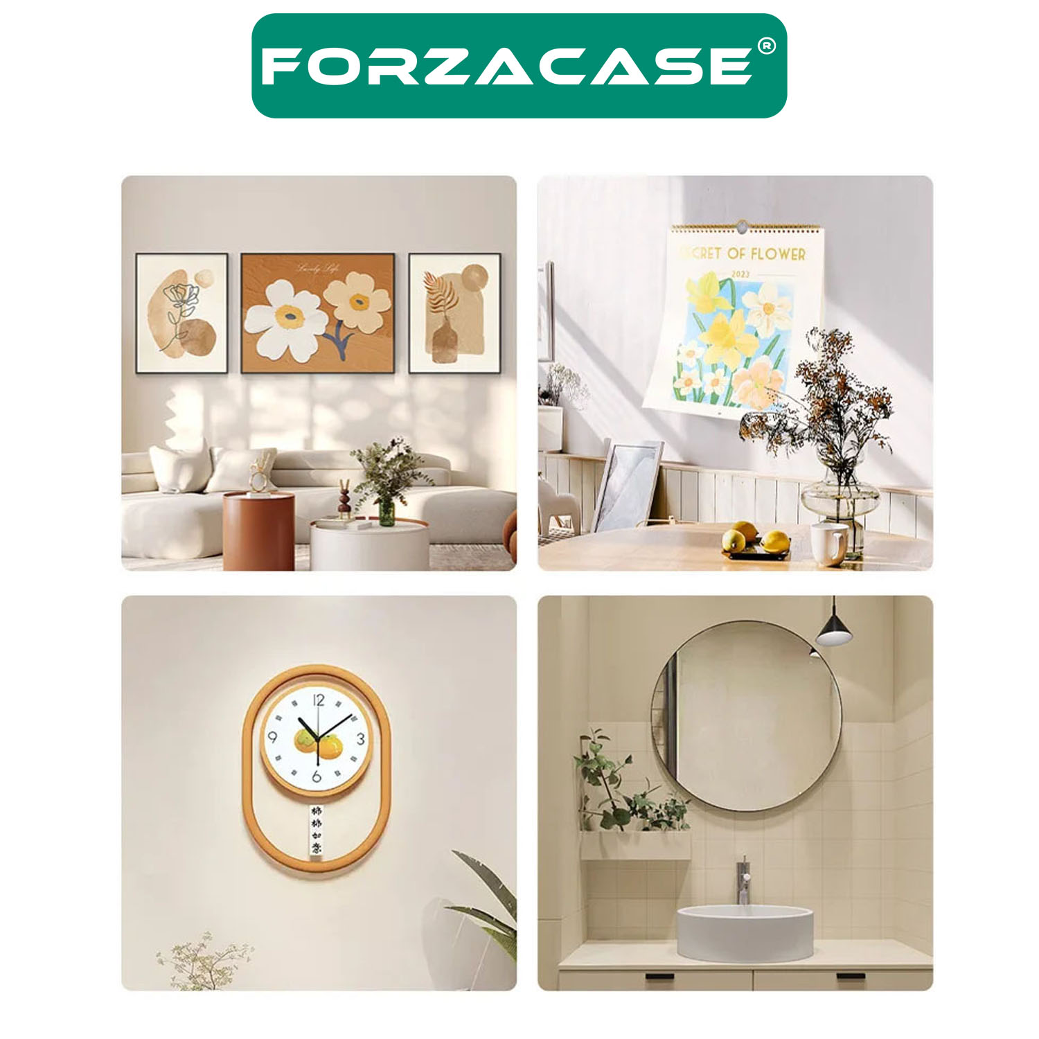 Forzacase Ultra Güçlü Vantuzlu Banyo Mutfak Raf Fotoğraf Çerçeve Askısı Çivi Tipi - FC507