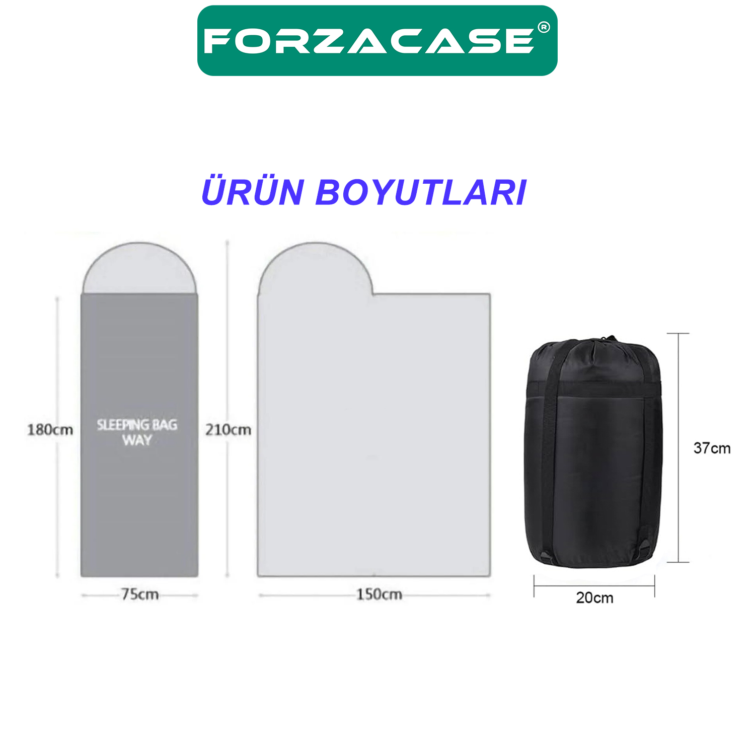 Forzacase Taşınabilir Çantalı Konforlu Su Geçirmez Kamp Gezi Uyku Tulumu - FC512